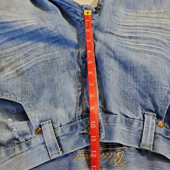 Straight Leg Relaxed Jeans Size 38 x 32 Distressed Cotton Denim Vintage - Picture 9 of 13